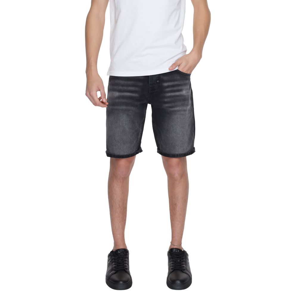 Antony Morato Black Cotton Bermuda Antony Morato