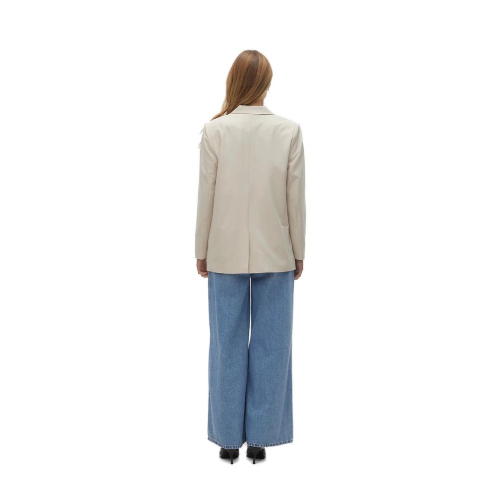 Vero Moda Beige Polyester Blazer Vero Moda