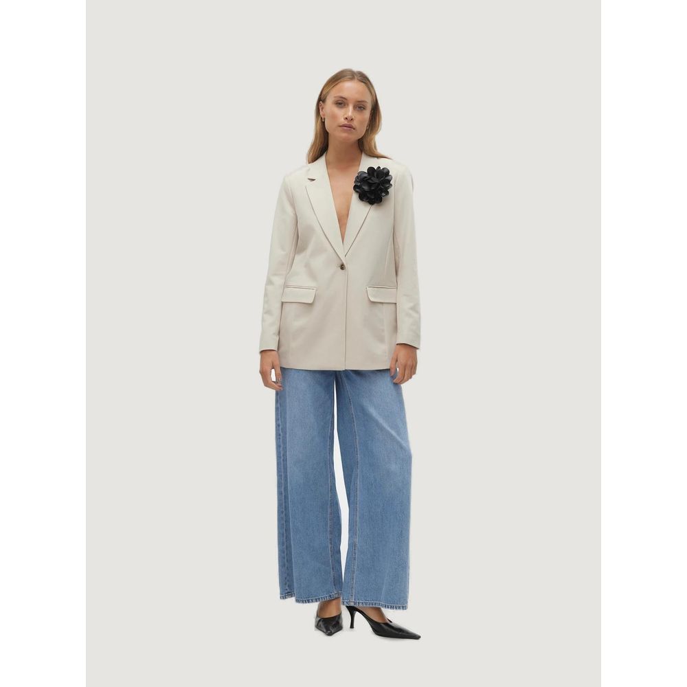 Vero Moda Beige Polyester Blazer Vero Moda
