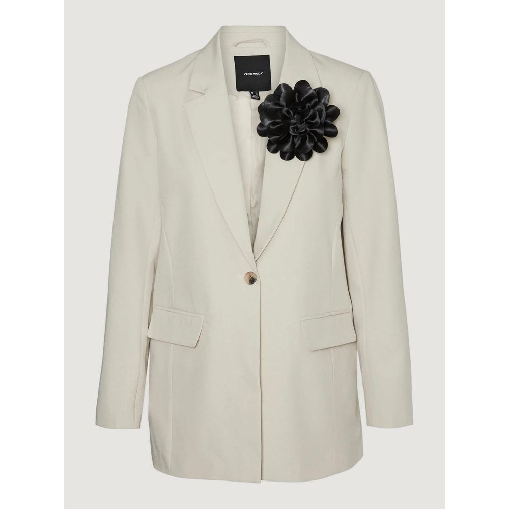 Vero Moda Beige Polyester Blazer Vero Moda