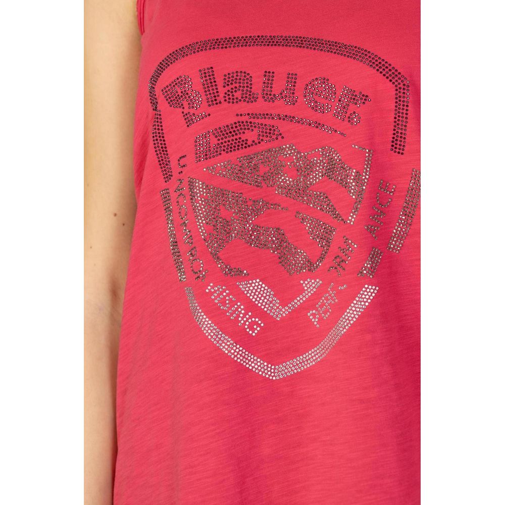 Blauer Pink Cotton Tank Tops Blauer