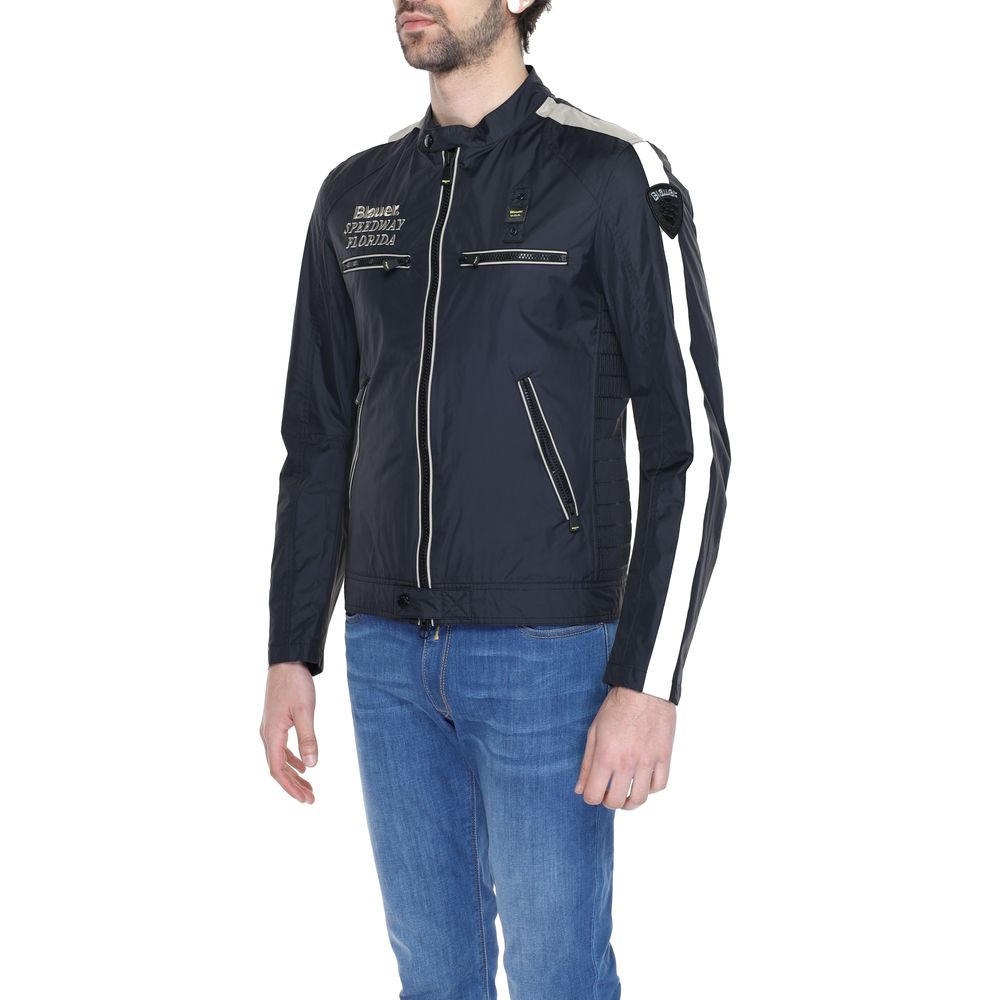Blauer Black Polyamide Biker Jacket Blauer