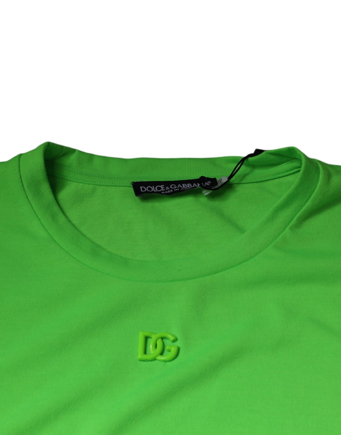 Dolce & Gabbana Green Logo Round Neck Short Sleeves T-shirt Dolce & Gabbana