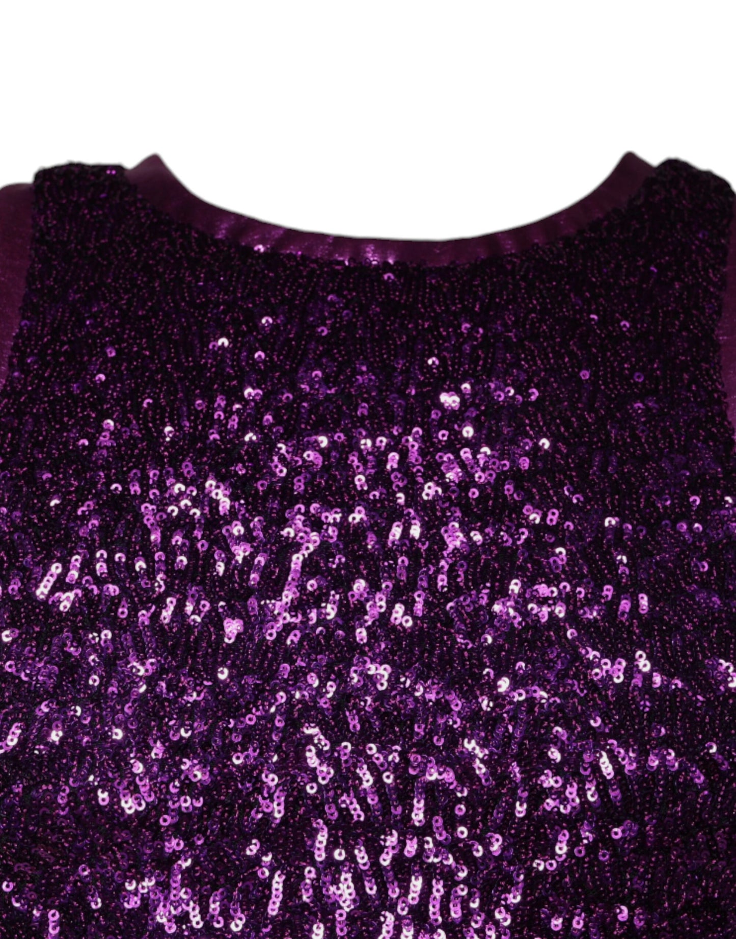 Dolce & Gabbana Purple Sequin Round Neck Sleeveless T-shirt Dolce & Gabbana