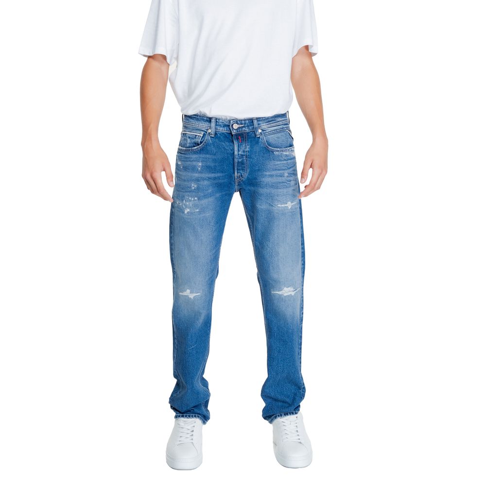 Replay Blue Cotton Relaxed Fit Jean Replay
