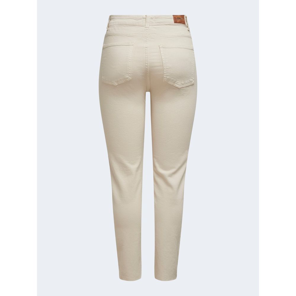 Only Beige Cotton Mom Jean Only
