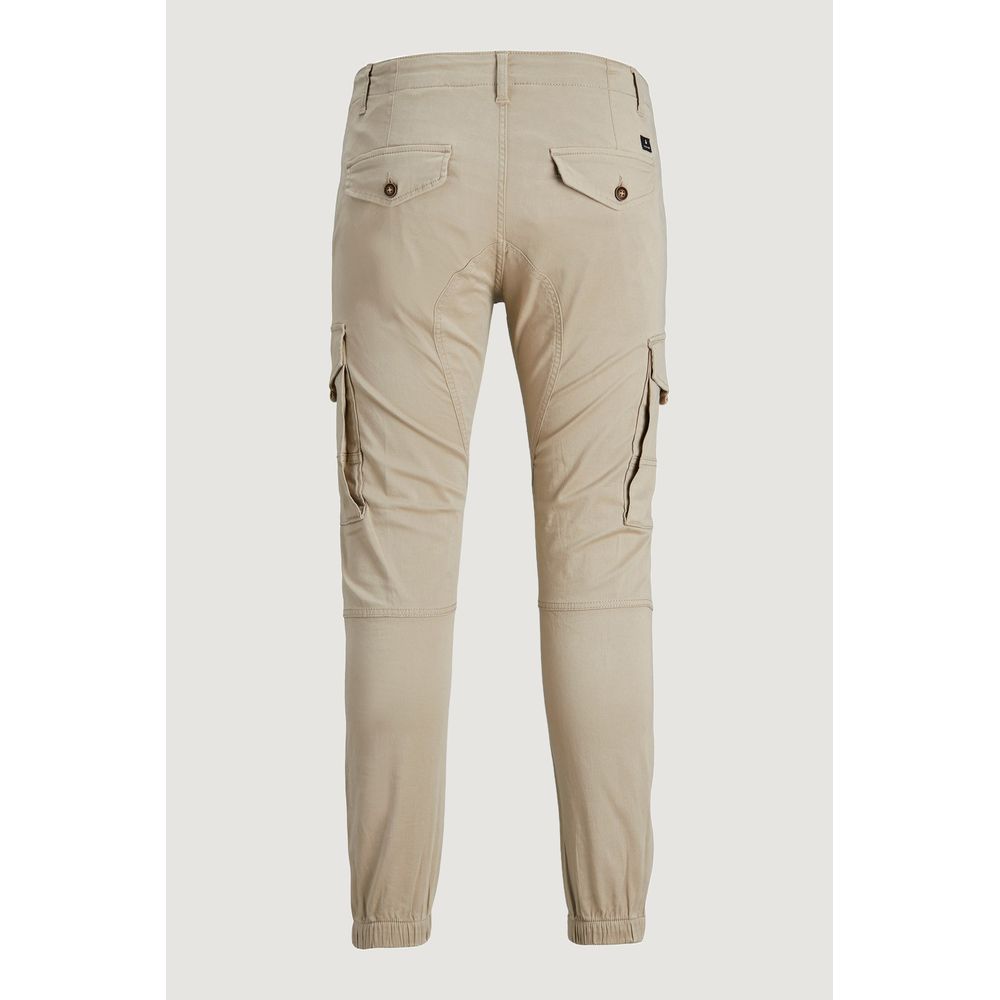Jack Jones Beige Cotton Pant Jack Jones