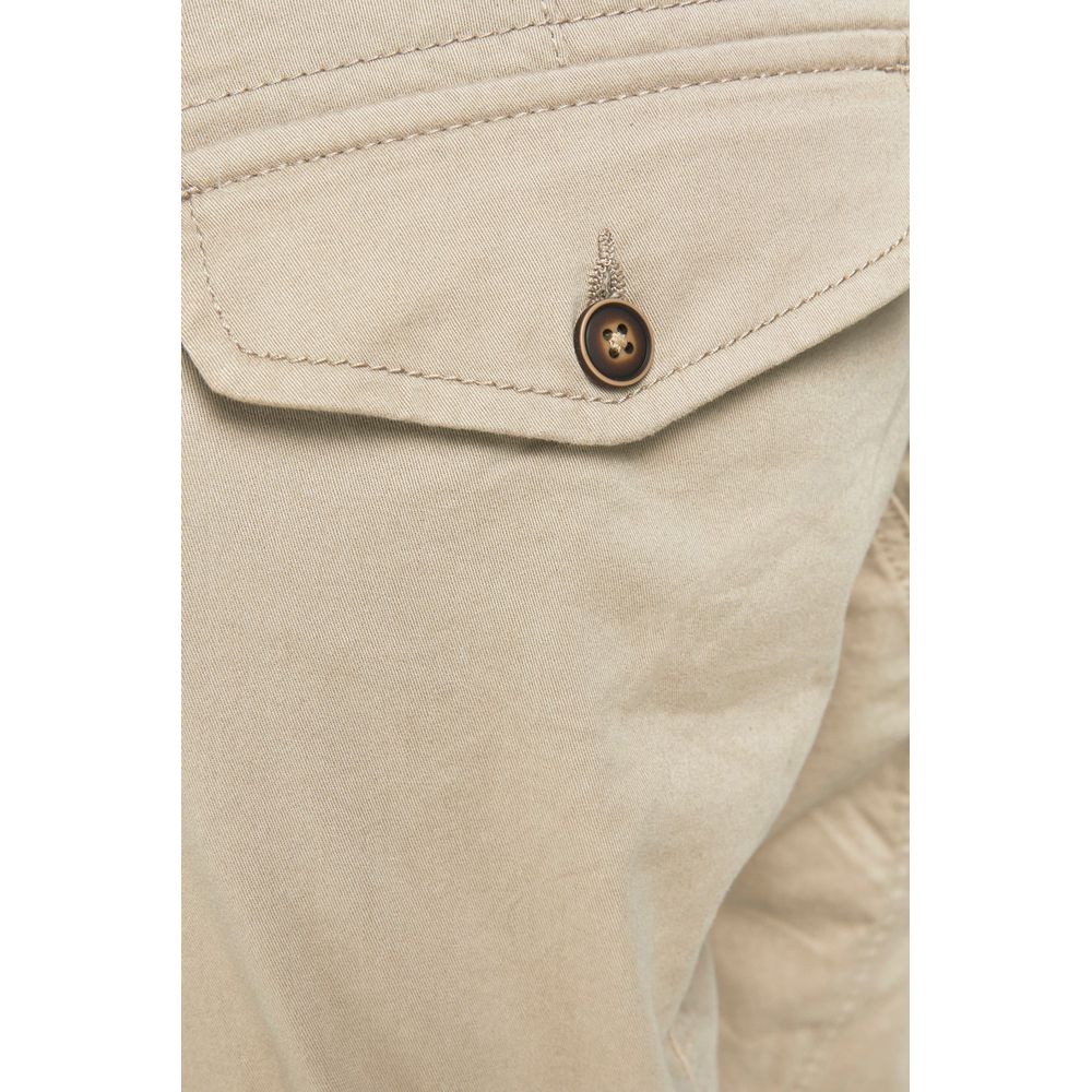Jack Jones Beige Cotton Pant Jack Jones