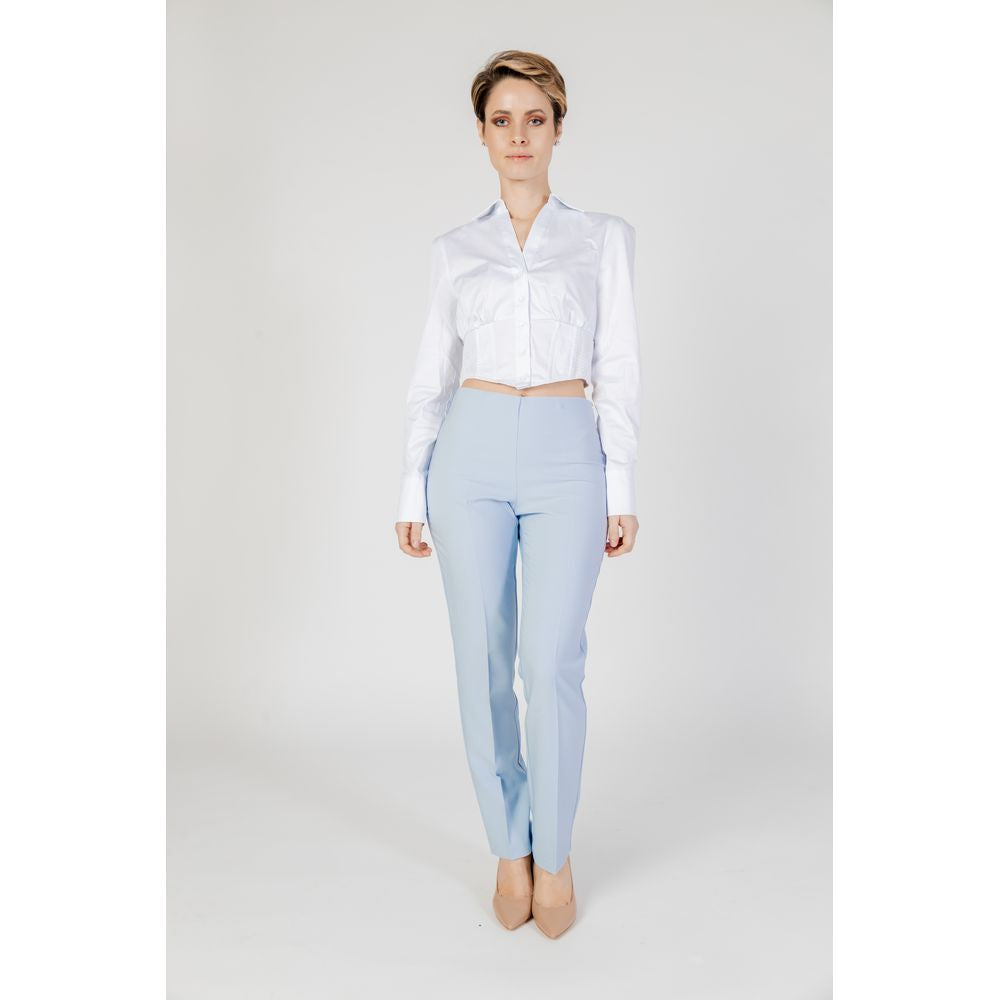 Sandro Ferrone Blue Polyester Pant Sandro Ferrone
