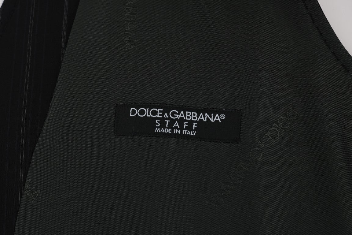 Dolce & Gabbana Black STAFF Cotton Striped Vest Dolce & Gabbana