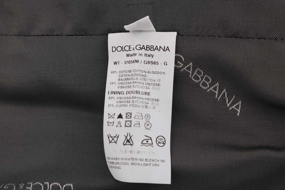 Dolce & Gabbana Gray STAFF Cotton Striped Vest Dolce & Gabbana