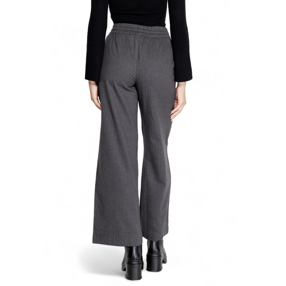 Jacqueline De Yong Gray Cotton Pant Jacqueline De Yong
