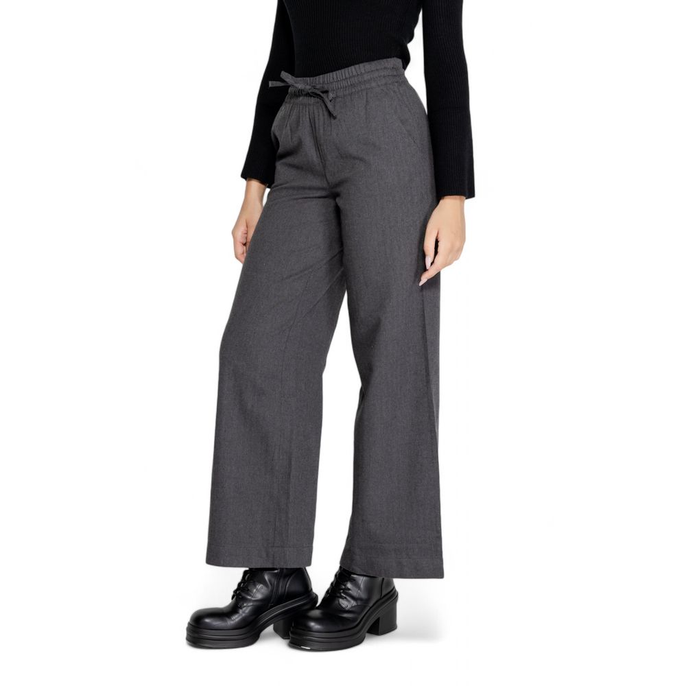 Jacqueline De Yong Gray Cotton Pant Jacqueline De Yong