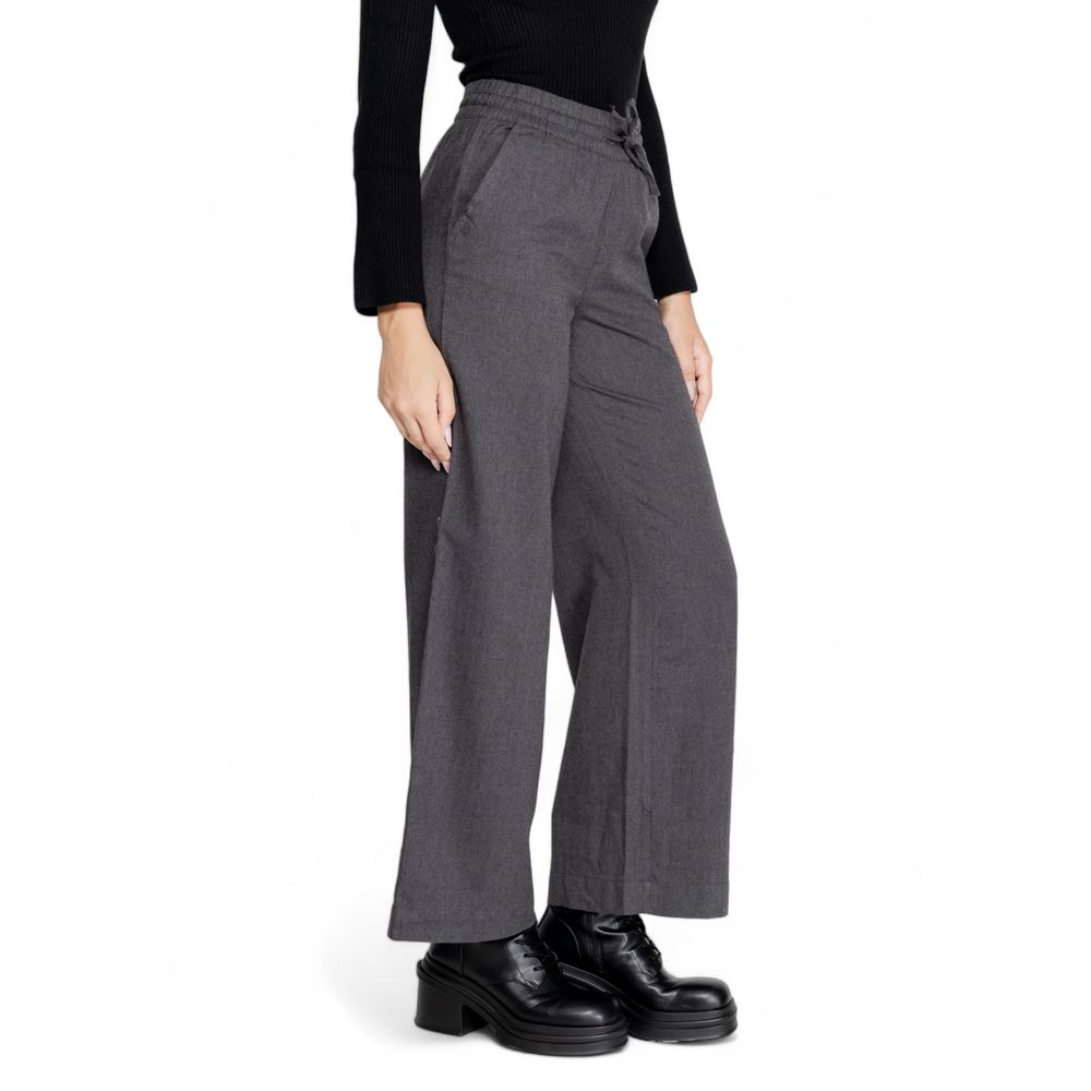 Jacqueline De Yong Gray Cotton Pant Jacqueline De Yong