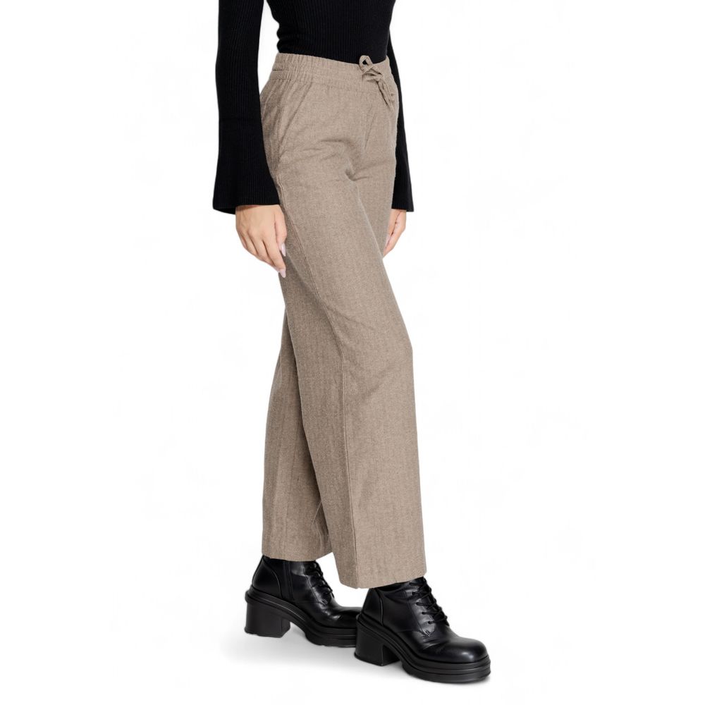 Jacqueline De Yong Brown Cotton Pant Jacqueline De Yong