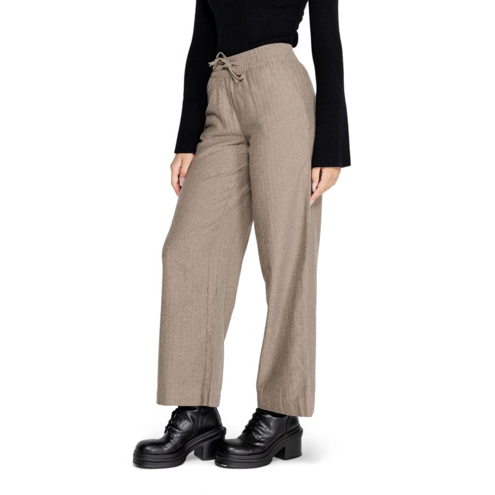 Jacqueline De Yong Brown Cotton Pant Jacqueline De Yong