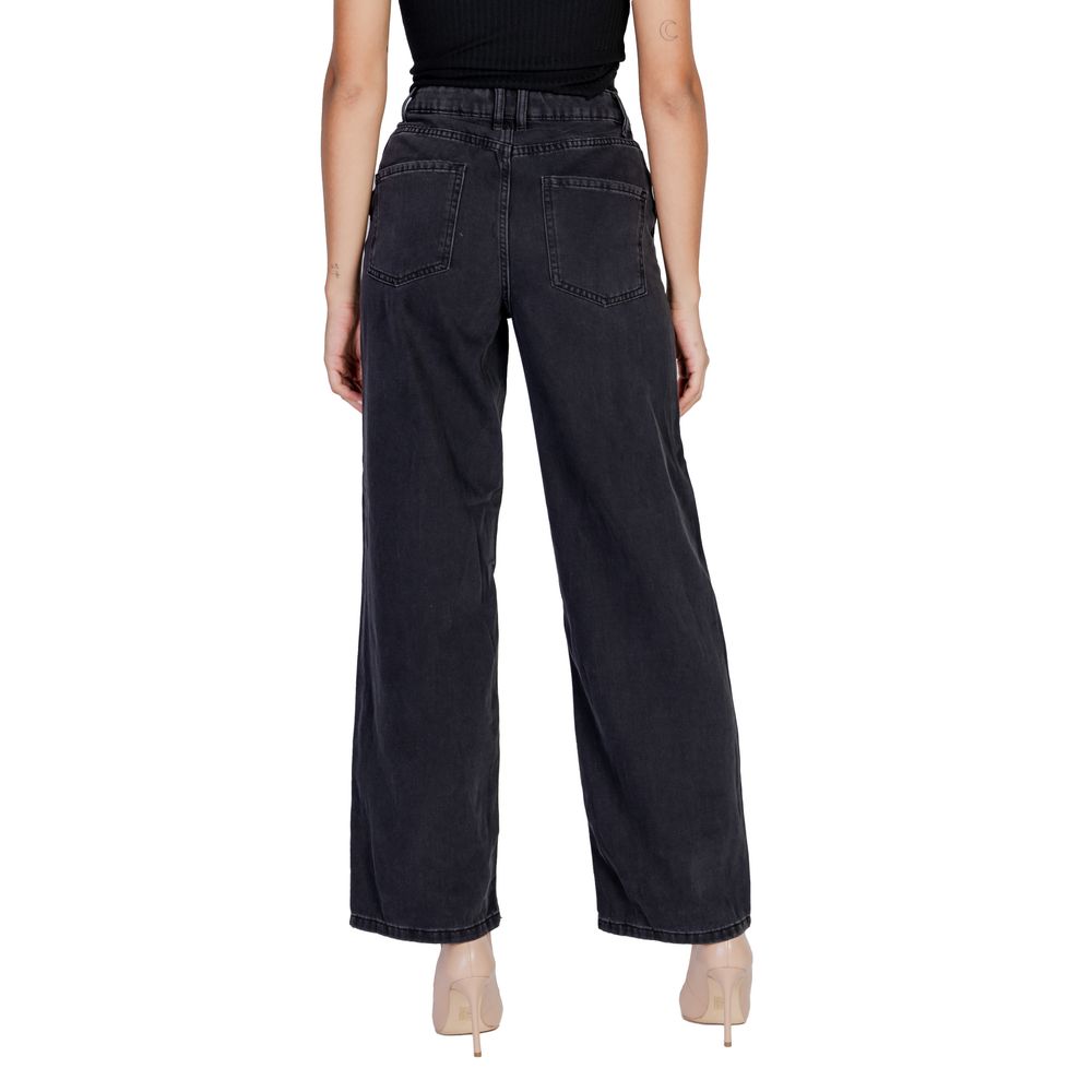 Jacqueline De Yong Black Cotton Relaxed Fit Jean Jacqueline De Yong