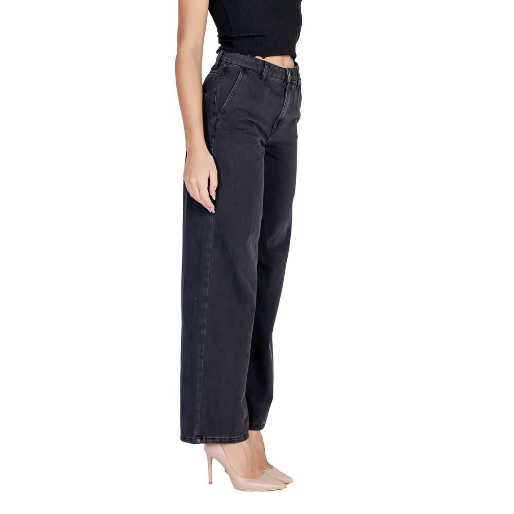 Jacqueline De Yong Black Cotton Relaxed Fit Jean Jacqueline De Yong