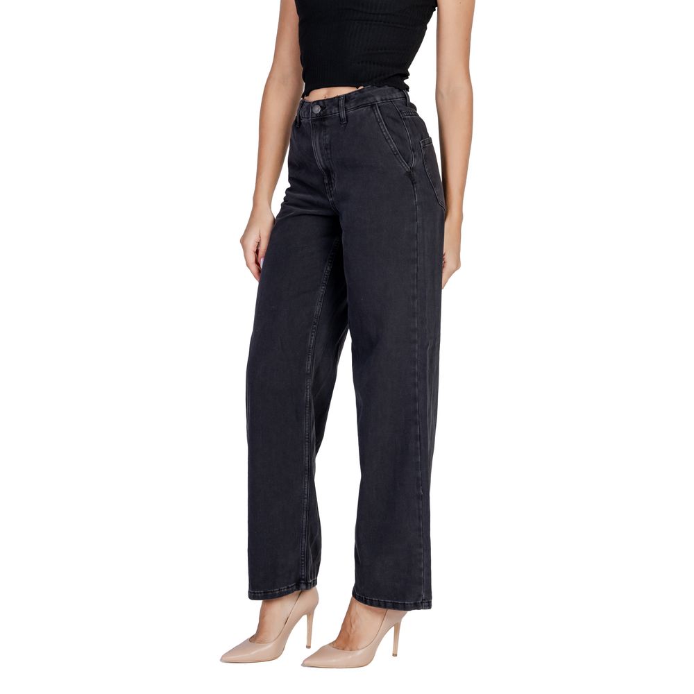 Jacqueline De Yong Black Cotton Relaxed Fit Jean Jacqueline De Yong