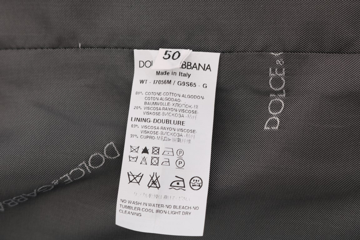 Dolce & Gabbana Gray STAFF Cotton Striped Vest Dolce & Gabbana