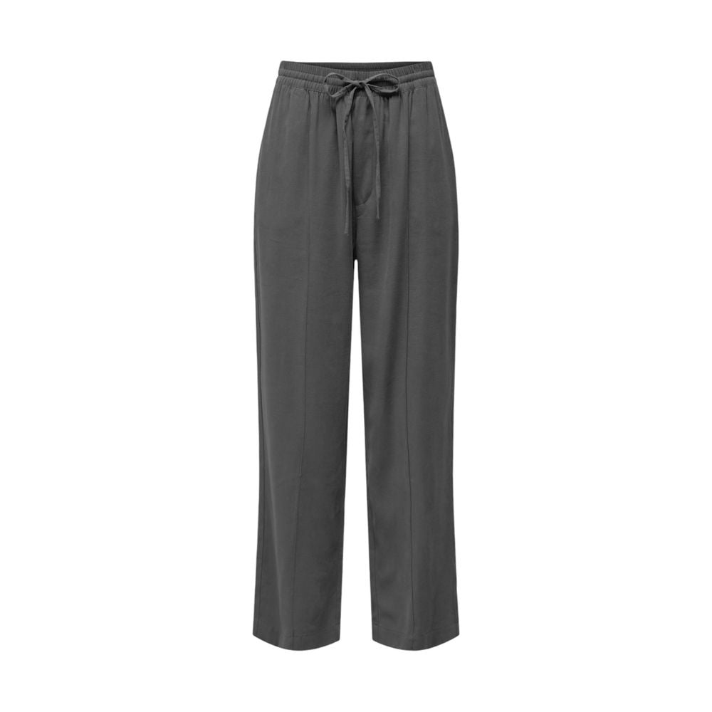 Jacqueline De Yong Gray Viscose Pant Jacqueline De Yong