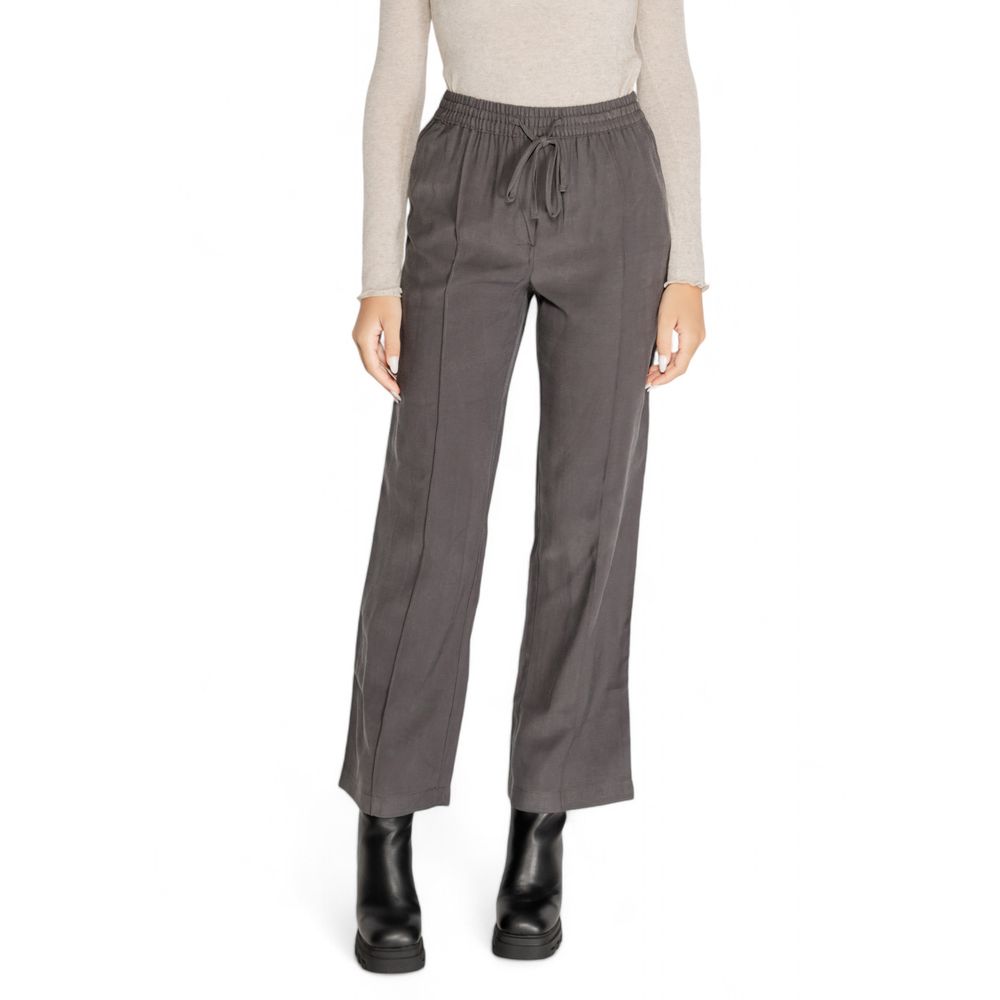 Jacqueline De Yong Gray Viscose Pant Jacqueline De Yong