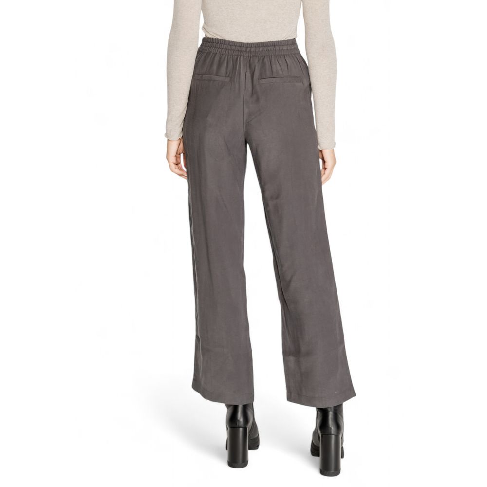 Jacqueline De Yong Gray Viscose Pant Jacqueline De Yong