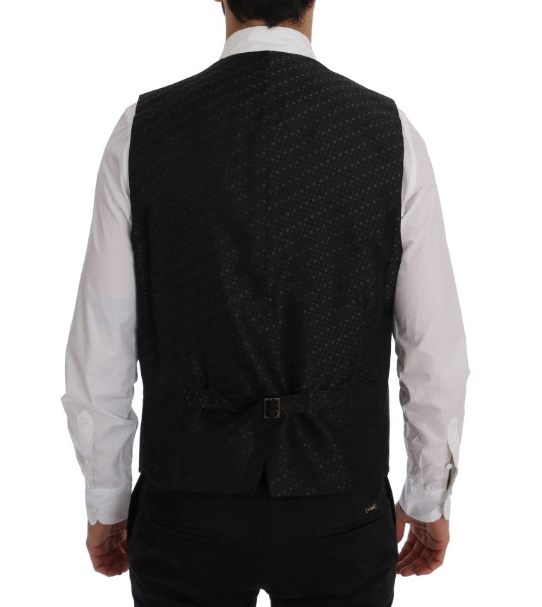 Dolce & Gabbana Gray STAFF Cotton Striped Vest Dolce & Gabbana