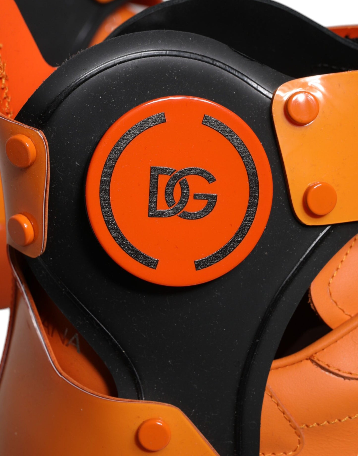 Dolce & Gabbana Orange Multi Panel Chunky High Top Sneakers Shoes Dolce & Gabbana