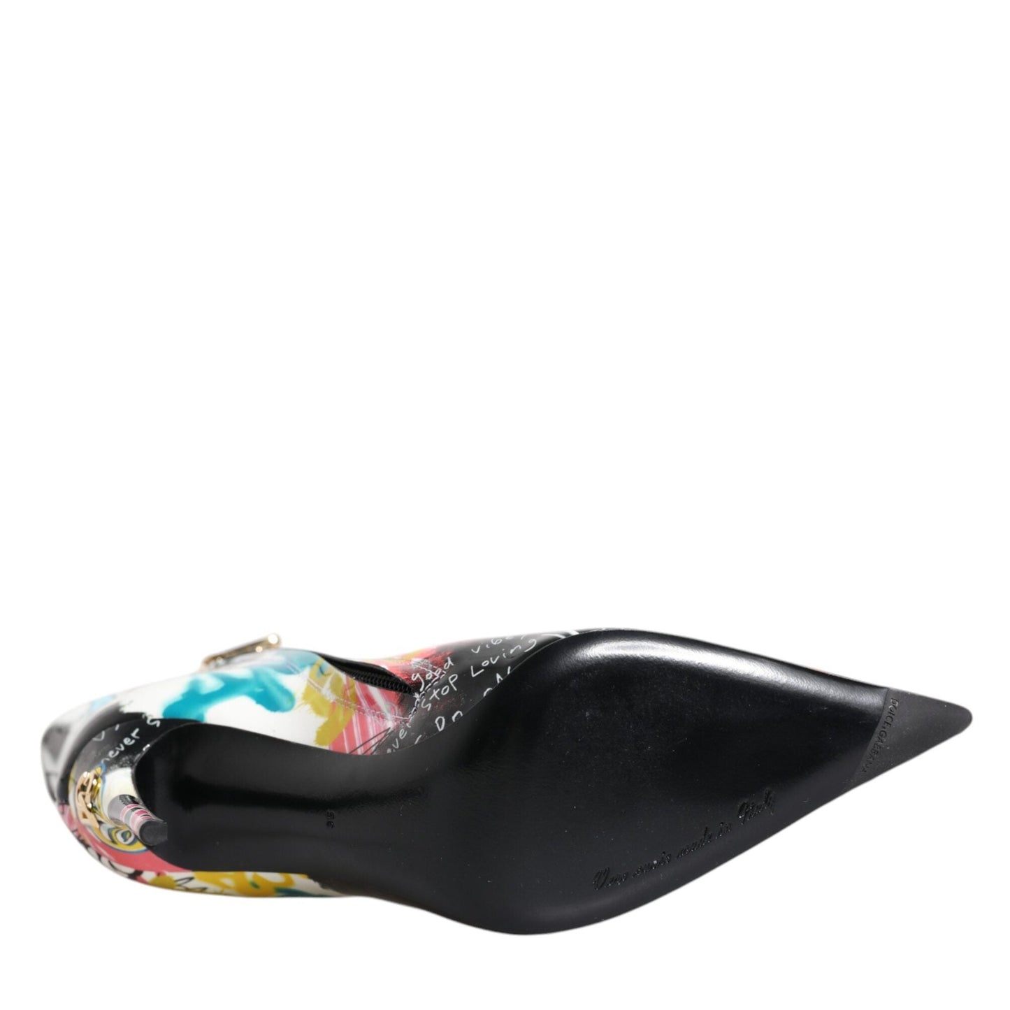 Dolce & Gabbana Multicolor Graffiti Keira Mid Calf Boots Shoes