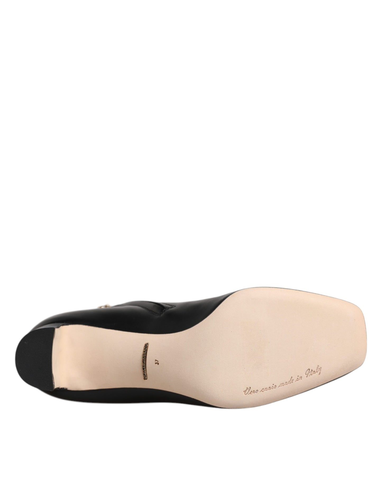 Dolce & Gabbana Black Jackie Leather Mid Calf Boots Shoes Dolce & Gabbana