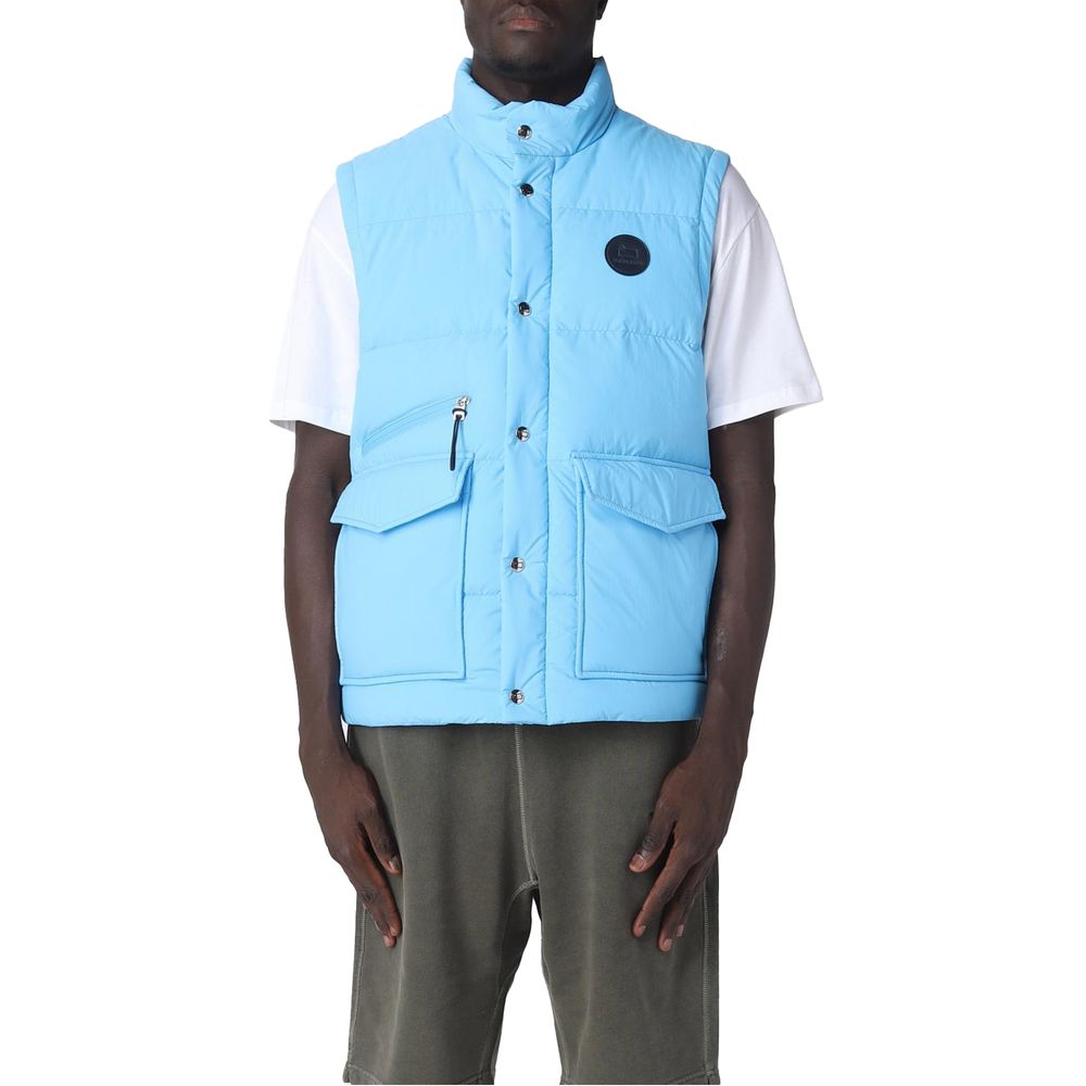 Woolrich Light Blue Polyester Men Vest Woolrich