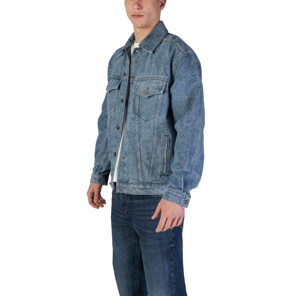 Hugo Boss Light Blue Cotton Jackets & Coat Hugo Boss