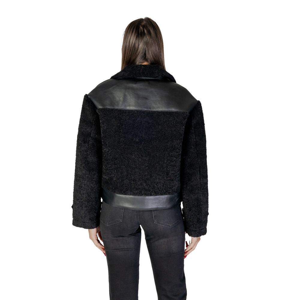 Morgan De Toi Black Polyester Coat Morgan De Toi