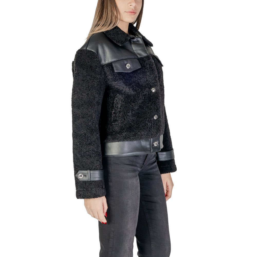 Morgan De Toi Black Polyester Coat Morgan De Toi