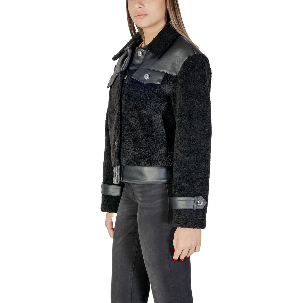 Morgan De Toi Black Polyester Coat Morgan De Toi