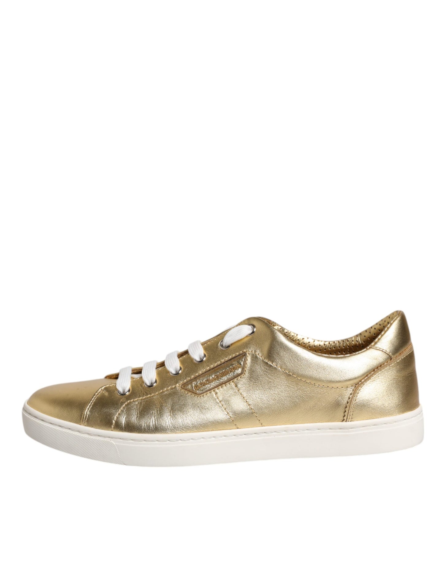 Dolce & Gabbana Gold Leather Logo London Men Sneakers Shoes Dolce & Gabbana