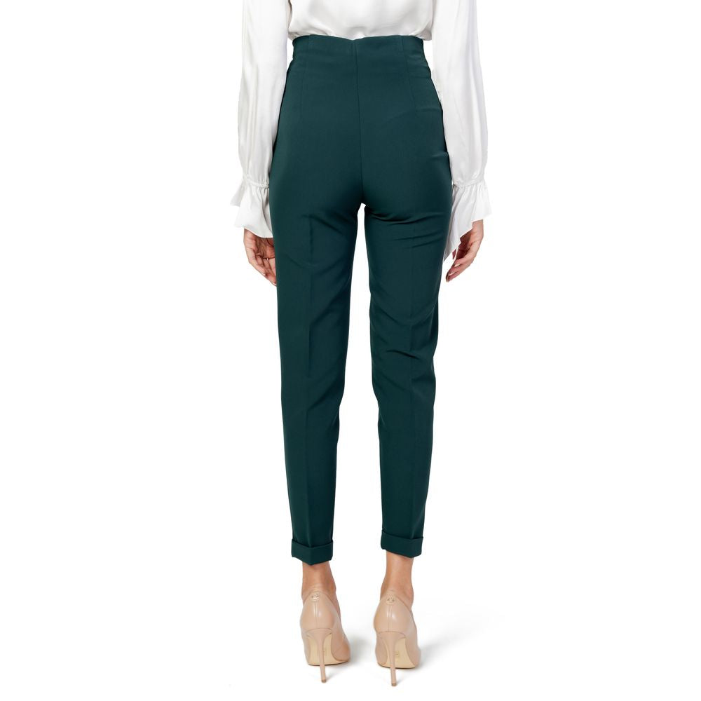 Sandro Ferrone Green Polyester Pant Sandro Ferrone