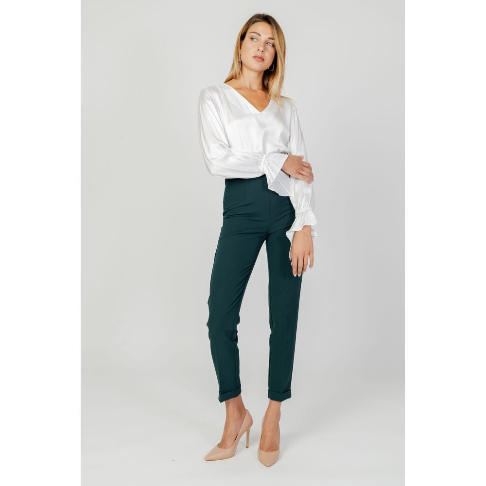 Sandro Ferrone Green Polyester Pant Sandro Ferrone