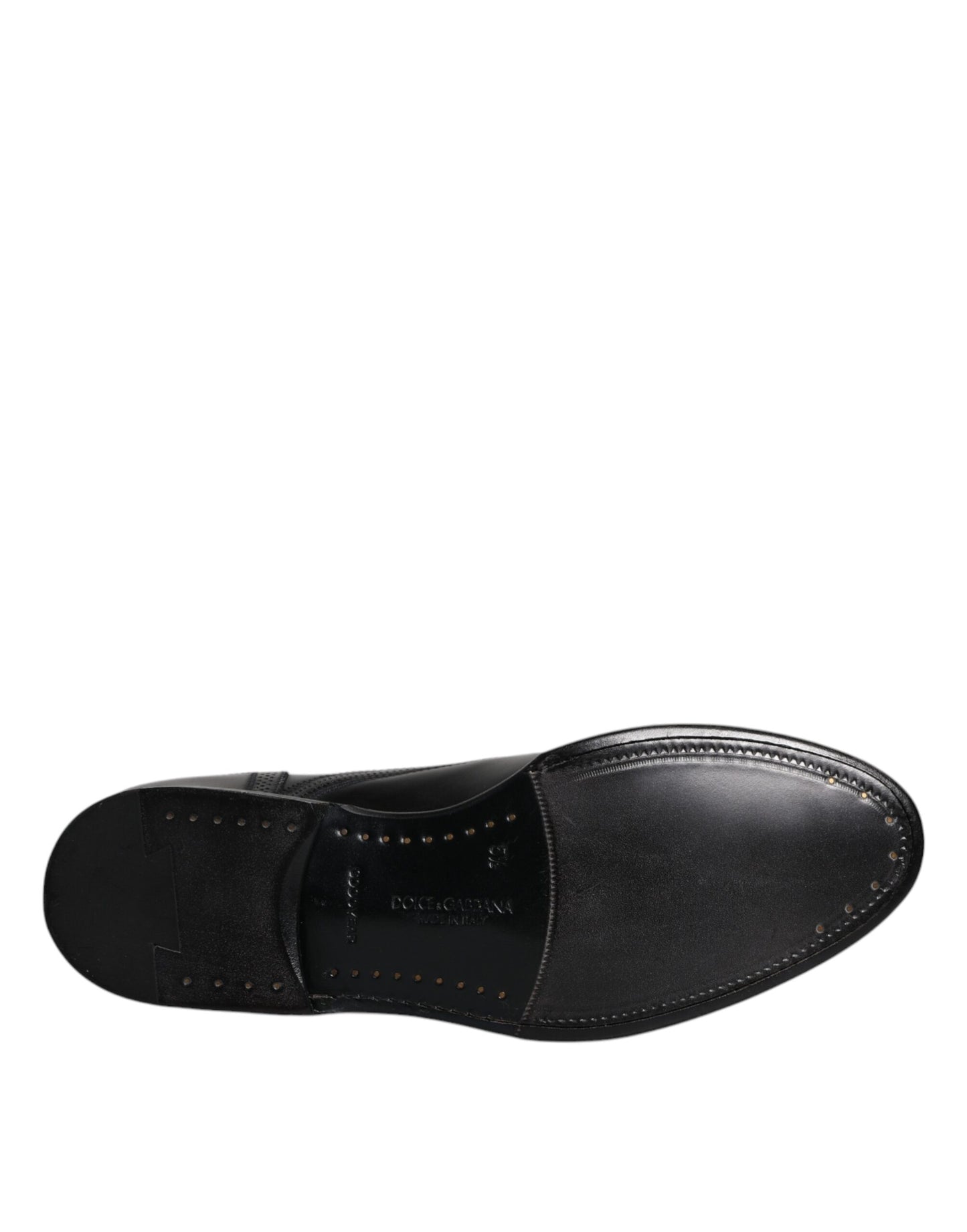 Dolce & Gabbana Black Leather Derby Wingtip Formal Shoes Dolce & Gabbana