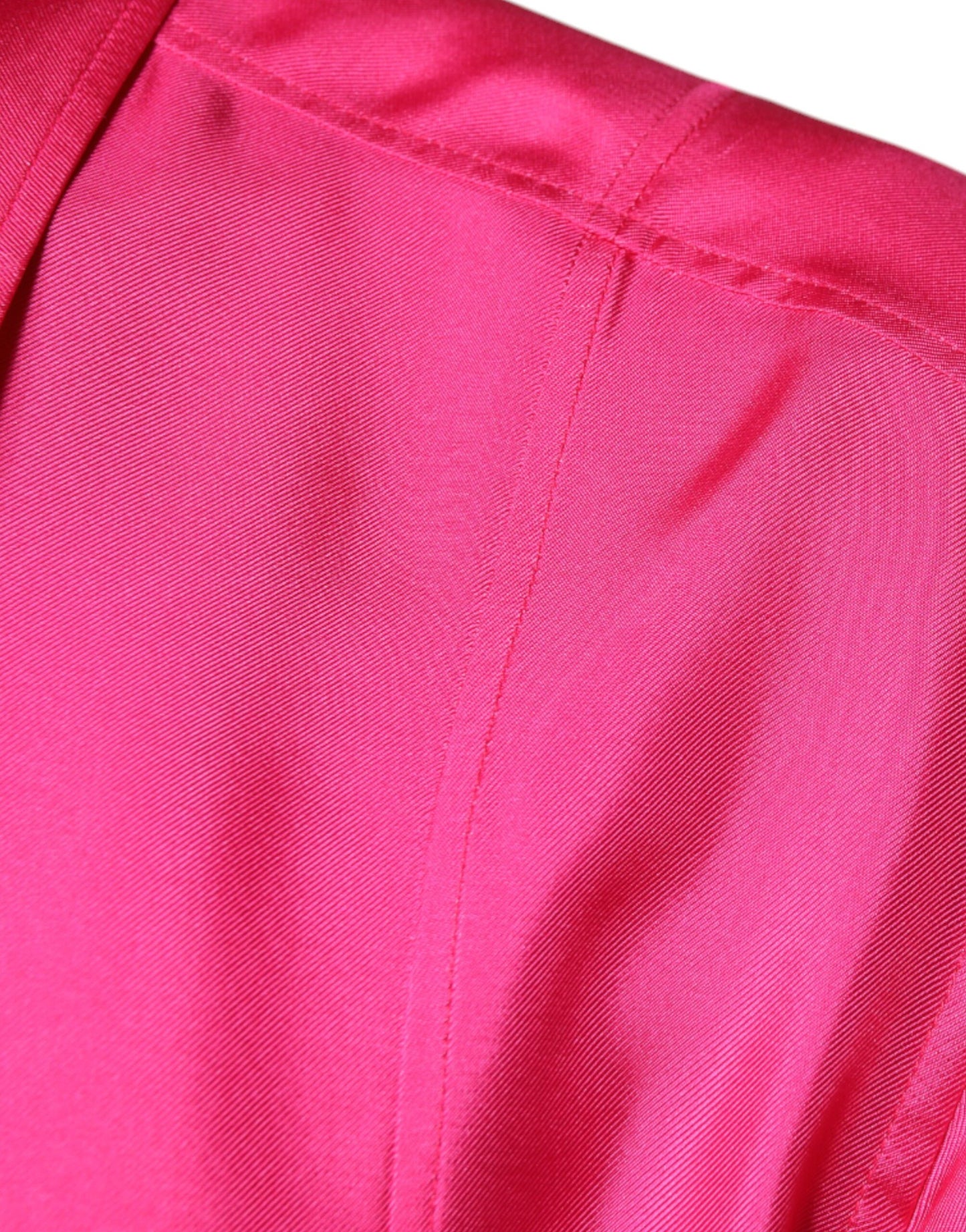 Dolce & Gabbana Pink Silk Collared Button Down Men Shirt Dolce & Gabbana