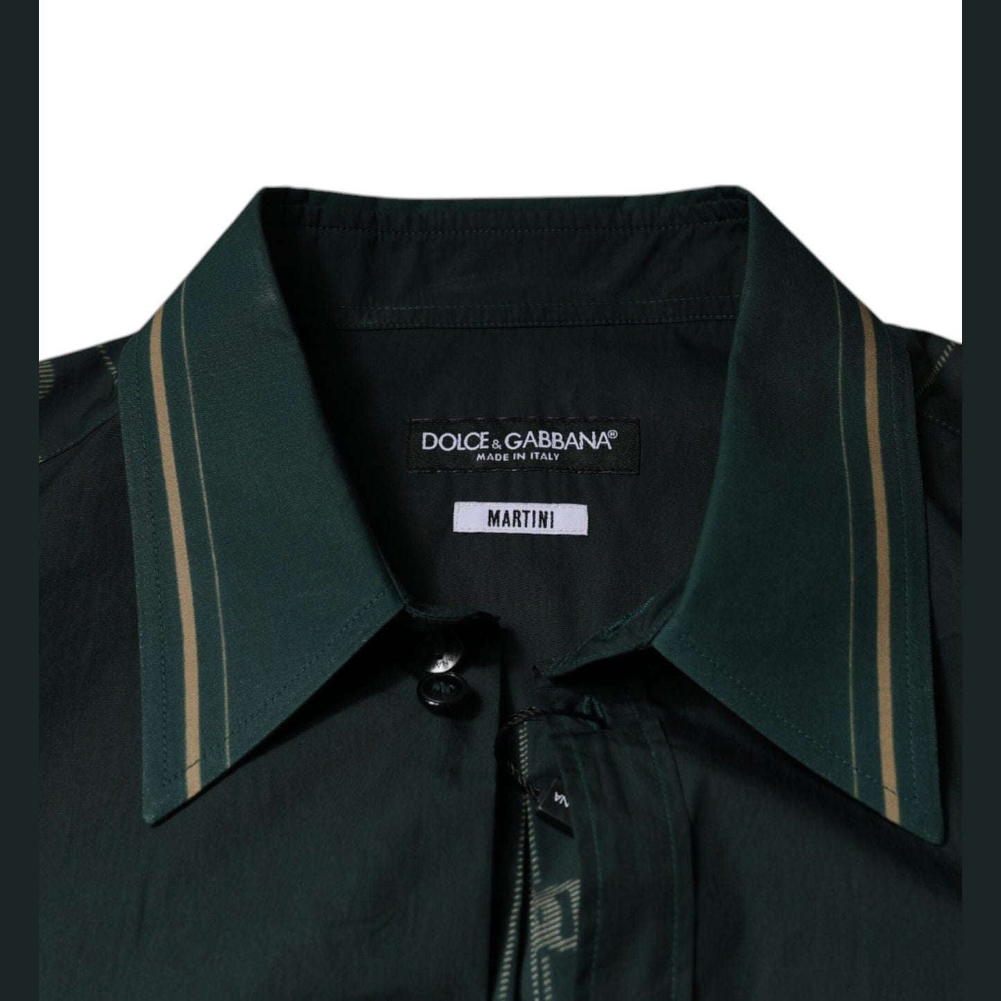 Dolce & Gabbana Green Logo Long Sleeve MARTINI Casual Shirt Dolce & Gabbana