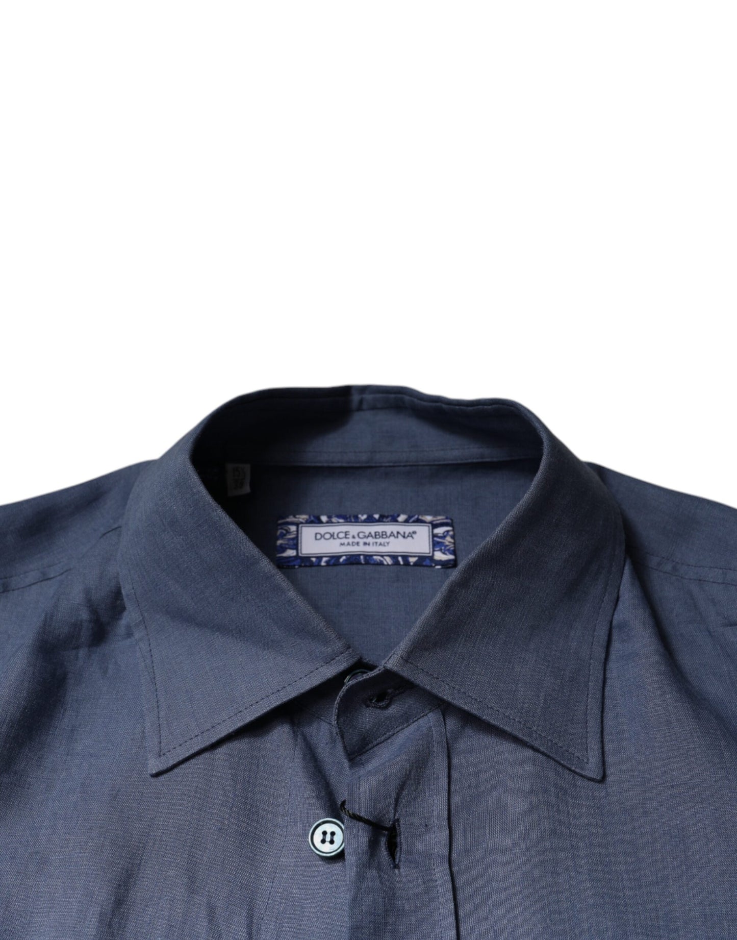 Dolce & Gabbana Blue Logo Long Sleeve Button Down Casual Shirt Dolce & Gabbana