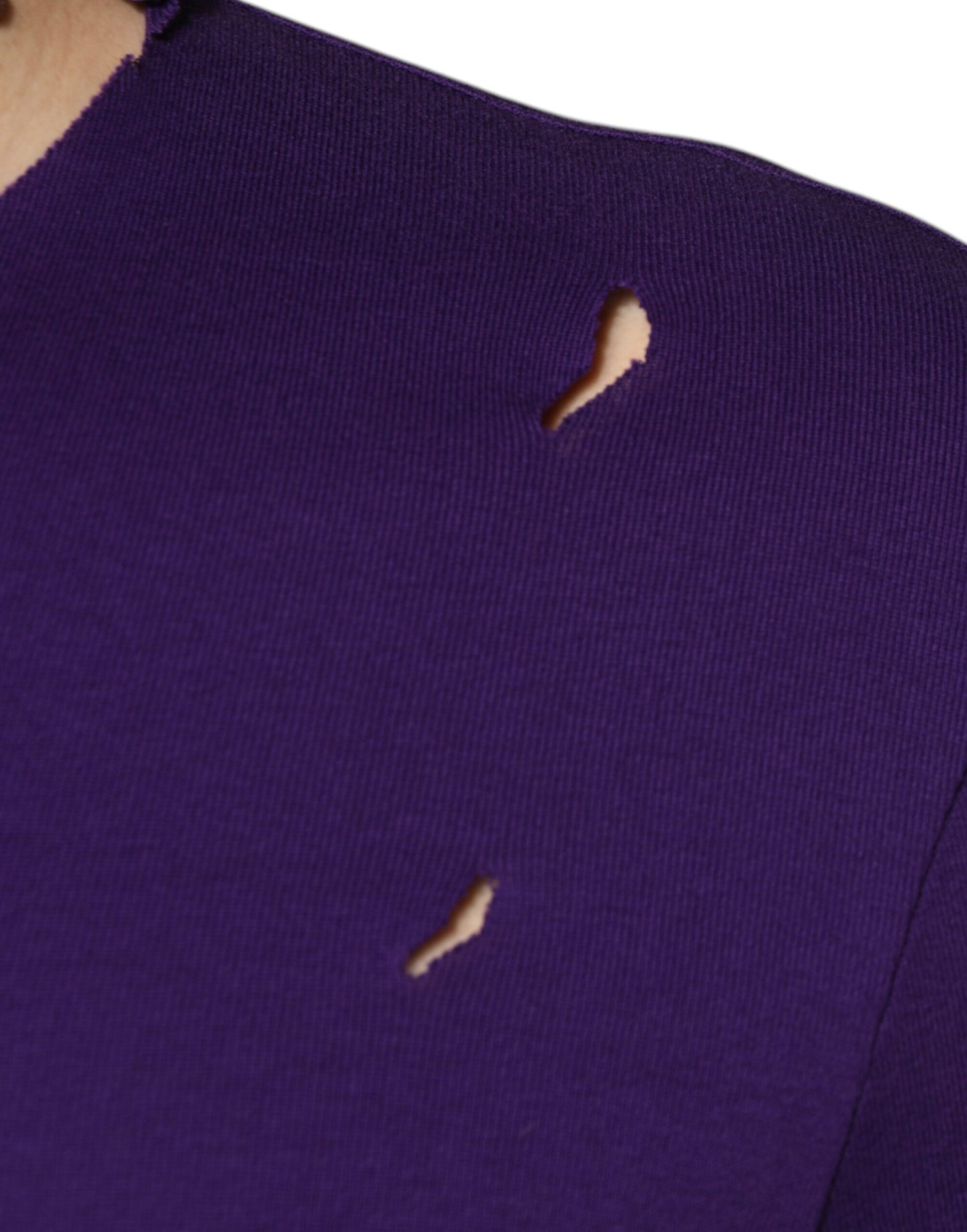 Dolce & Gabbana Purple Cotton Round Neck Pullover Men Sweater Dolce & Gabbana