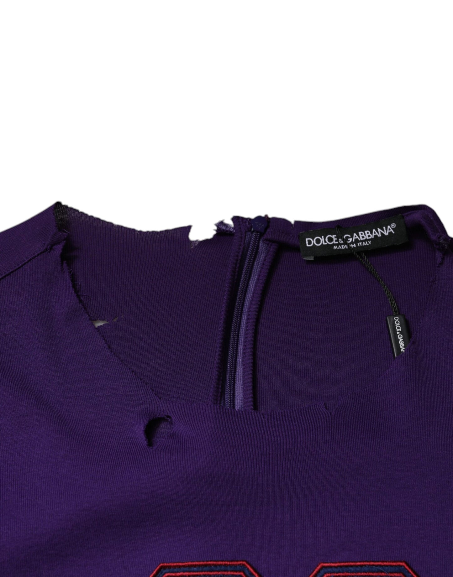 Dolce & Gabbana Purple Cotton Round Neck Pullover Men Sweater Dolce & Gabbana