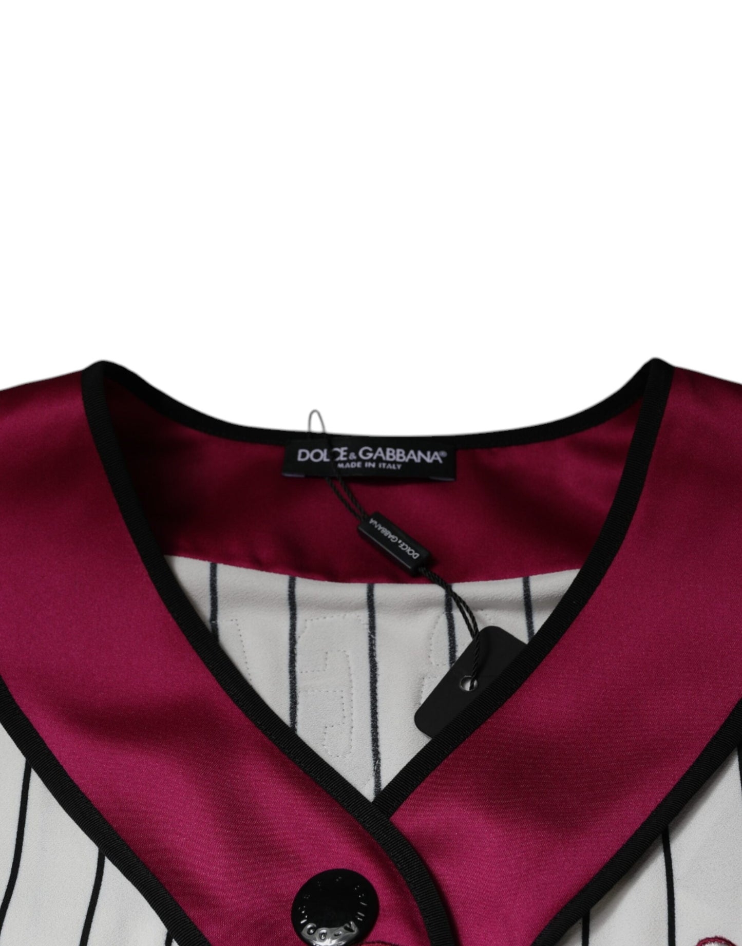 Dolce & Gabbana Multicolor Logo Jersey Button V-neck T-shirt Dolce & Gabbana