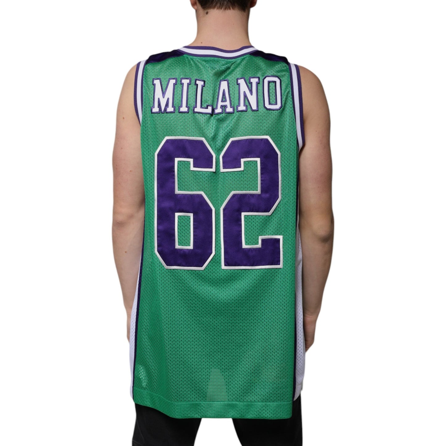 Dolce & Gabbana Green Polyester Jersey Sleeveless T-shirt Dolce & Gabbana