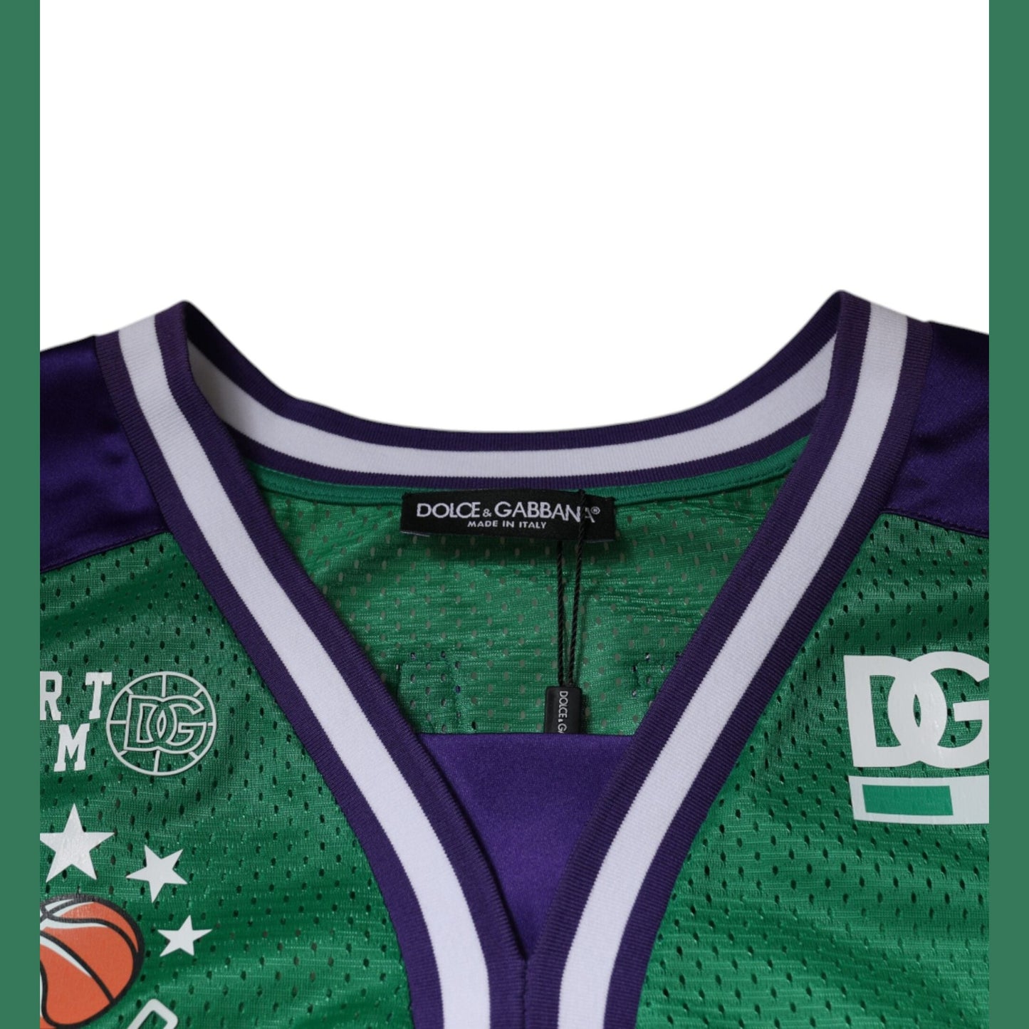 Dolce & Gabbana Green Polyester Jersey Sleeveless T-shirt Dolce & Gabbana