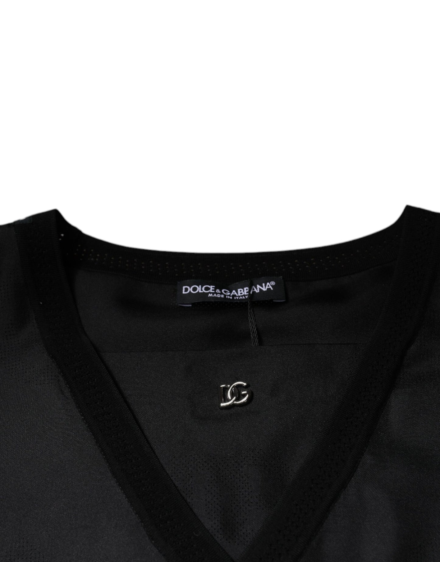 Dolce & Gabbana Black Cotton Square Neck Short Sleeve T-shirt Dolce & Gabbana