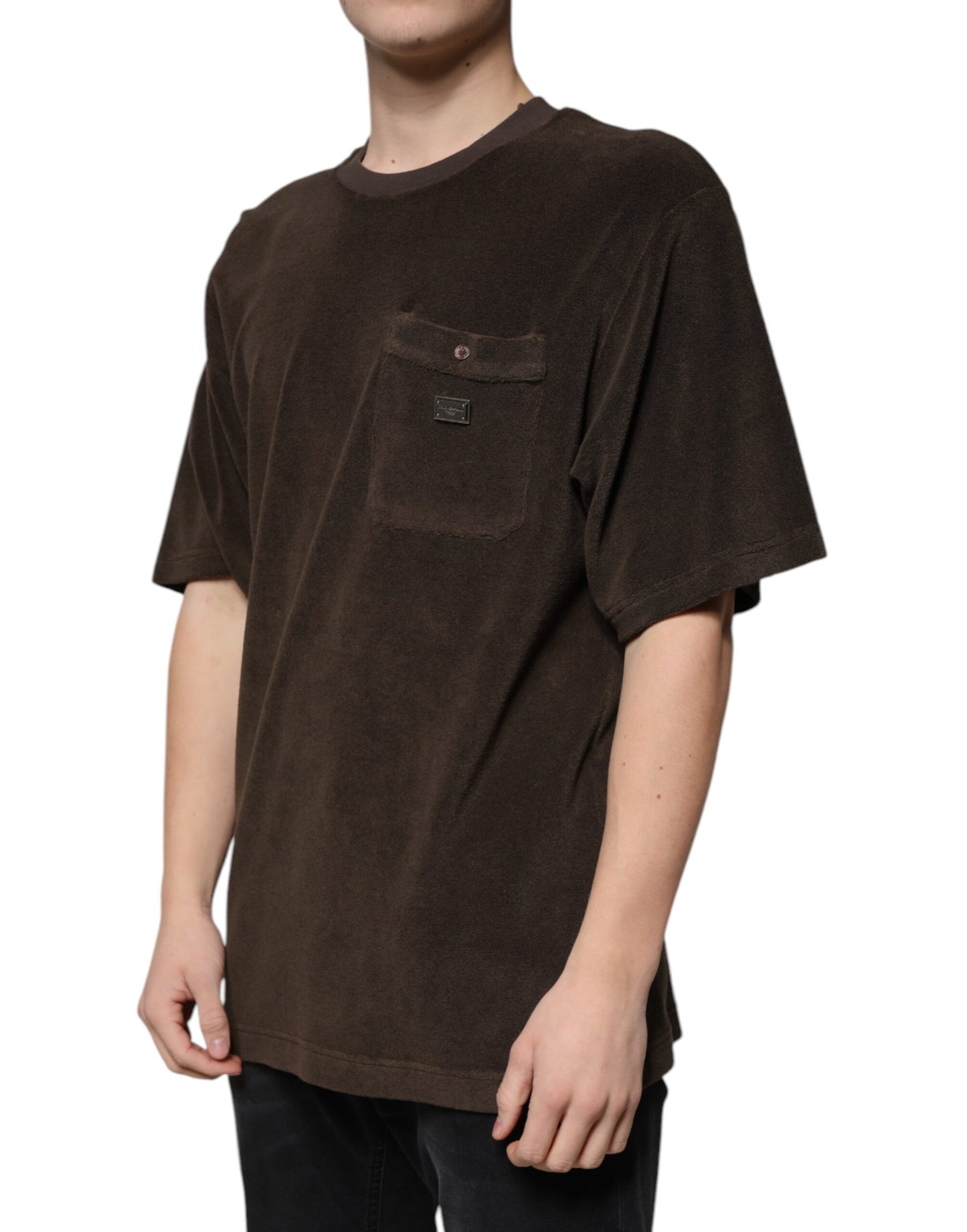 Dolce & Gabbana Brown Cotton Crew Neck Short Sleeves T-shirt Dolce & Gabbana